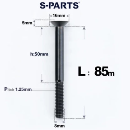 M8x16-85mm Titanium Flat Head Countersunk Bolts For E-bike and Motorcycle