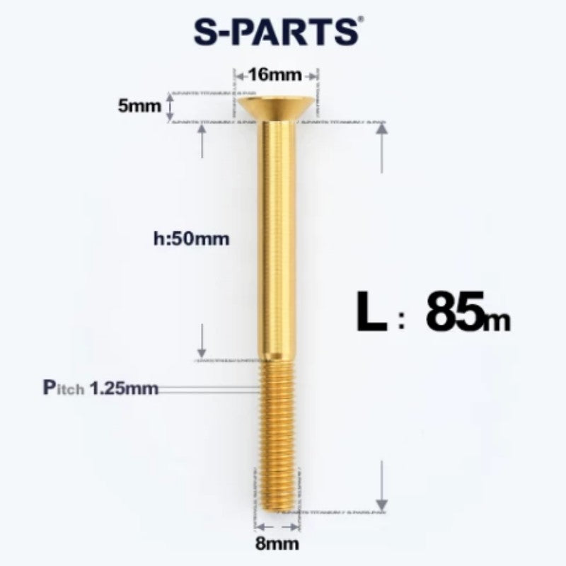 M8x16-85mm Titanium Flat Head Countersunk Bolts For E-bike and Motorcycle