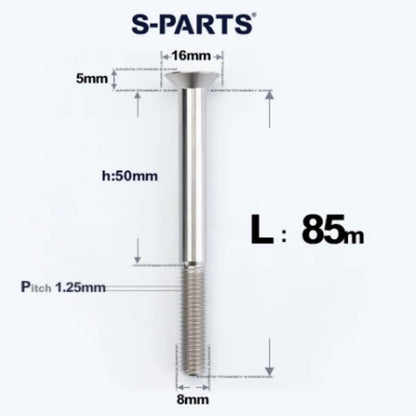 M8x16-85mm Titanium Flat Head Countersunk Bolts For E-bike and Motorcycle