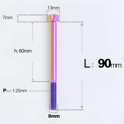 M8x10-120mm T40 Torx Titanium Bolts for Motorcycle
