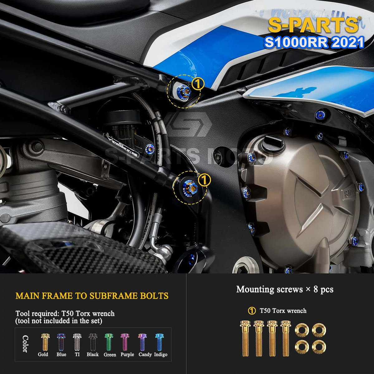 Grade 5 Titanium Bolts & Fasteners for 2021 BMW S1000RR
