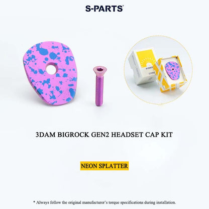 BIGROCK Gen 2 3DAM Titanium Headset Top Cap – 3D Printed Bicycle Cockpit Upgrade with Bolt