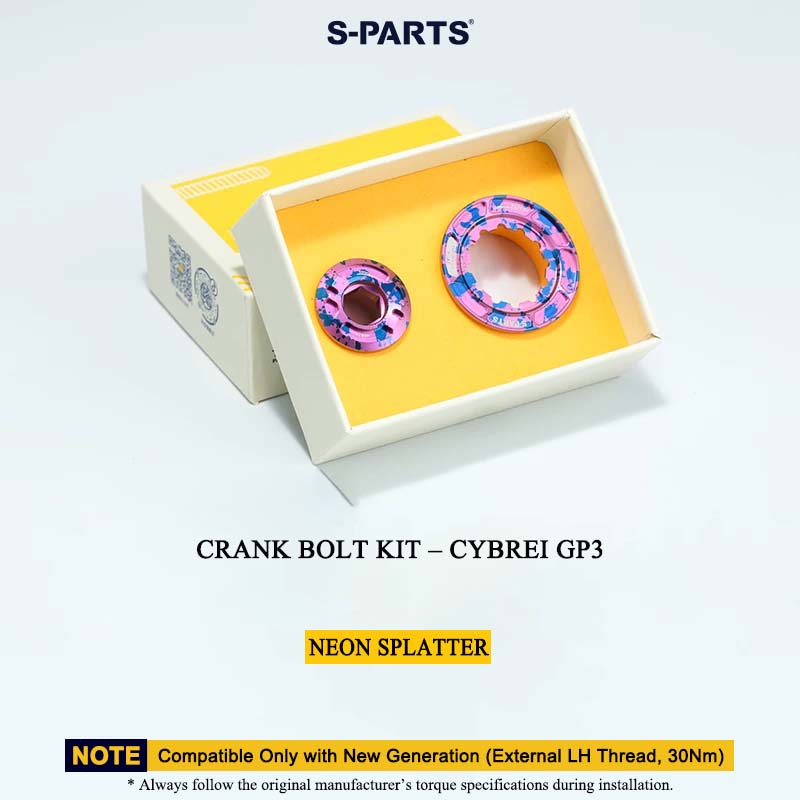 Titanium Crank Bolt & Self-Extracting Cap Kit for CYBREI GP3 (30Nm New Generation | LH Thread Compatible)