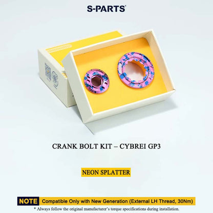 Titanium Crank Bolt & Self-Extracting Cap Kit for CYBREI GP3 (30Nm New Generation | LH Thread Compatible)