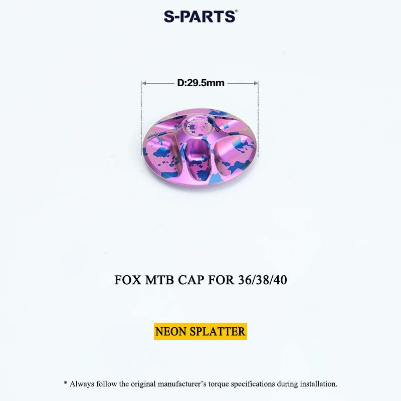 FOX MTB Titanium Air Cap for 32/34/36/38/40 & Thru Axle for 36/38 | Grade 5 Ti-6Al-4V