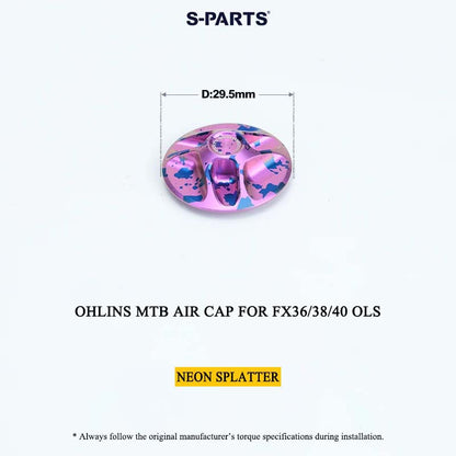 Ohlins MTB Titanium Air Cap for FX36/38/40 OLS & Thru Axle for RXF 38 | Grade 5 Ti-6Al-4V