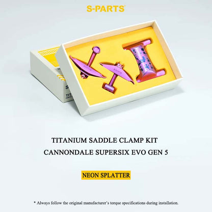 3D Printed Titanium Seatpost Saddle Clamp Kit, Two-Bolt, for Cannondale SuperSix EVO Gen 5