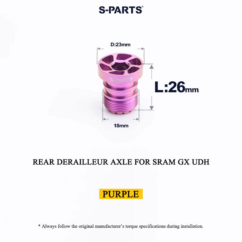 Titanium Rear Derailleur Axle for SRAM GX Eagle Transmission | M18x26mm