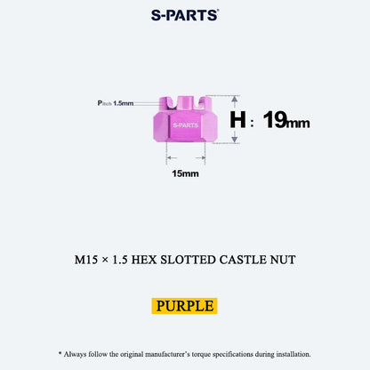 M15 × 1.5 Titanium Hex Slotted Castle Nut for Motorcycle & Automotive