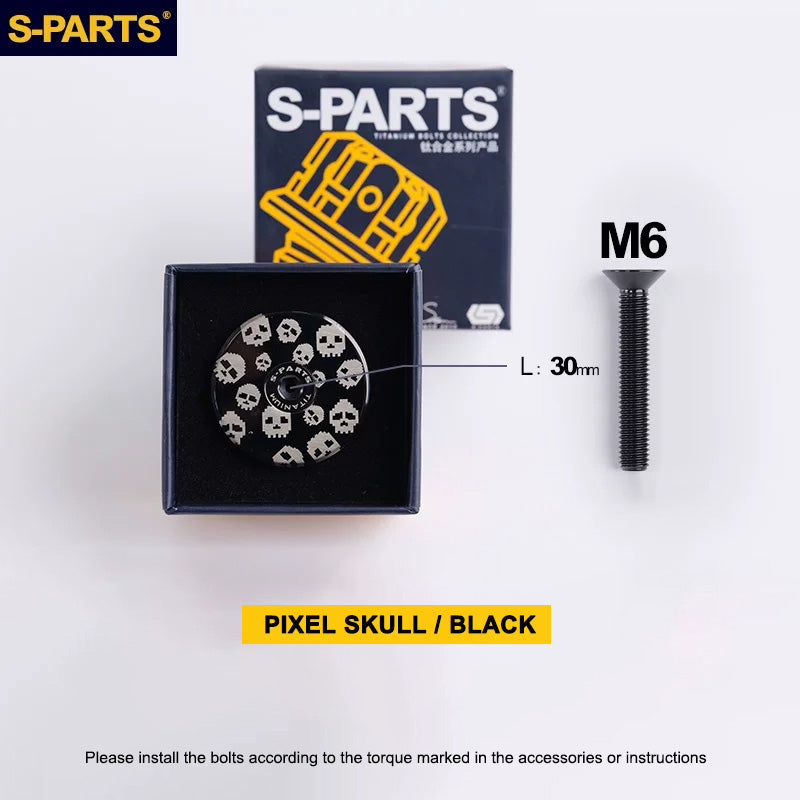 Titanium Stem Top Cap Set with M6x30 Bolt | Fits 1-1/8" Steerer (31.8mm Cap Outer Diameter)
