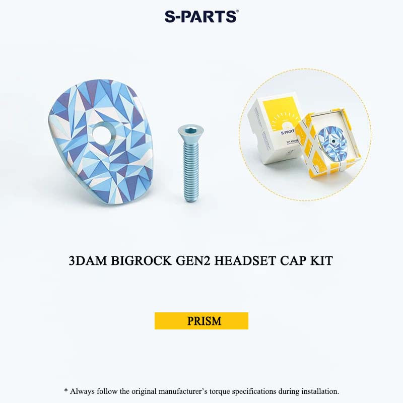 BIGROCK Gen 2 3DAM Titanium Headset Top Cap – 3D Printed Bicycle Cockpit Upgrade with Bolt