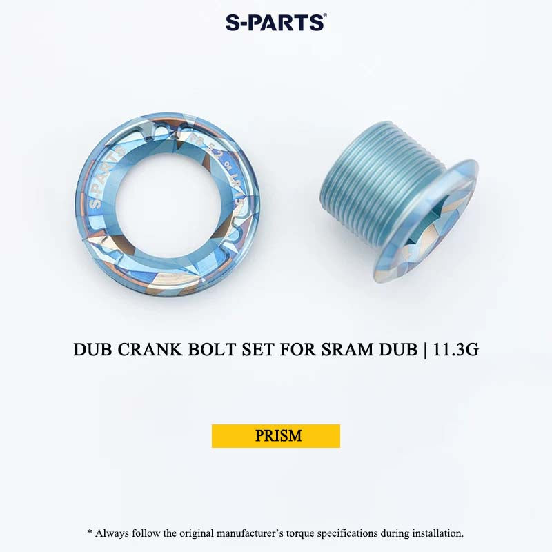 DUB Titanium Crank Arm Bolt & Self-Extracting Cap Set for SRAM DUB / Quarq / Force / Red | 11.3g Ultra-Light CNC Titanium