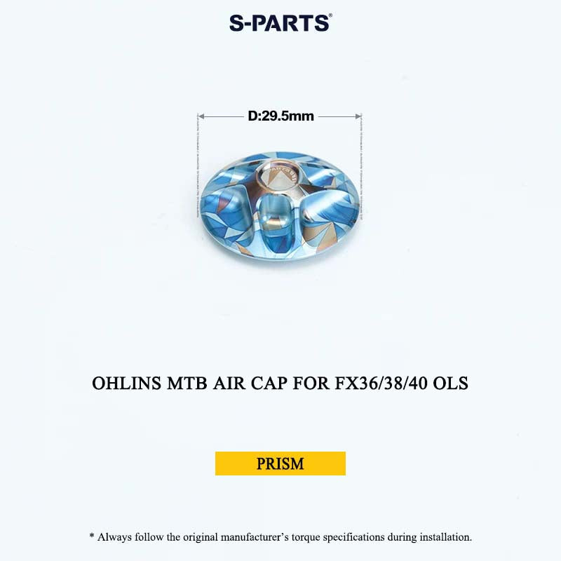 Ohlins MTB Titanium Air Cap for FX36/38/40 OLS & Thru Axle for RXF 38 | Grade 5 Ti-6Al-4V