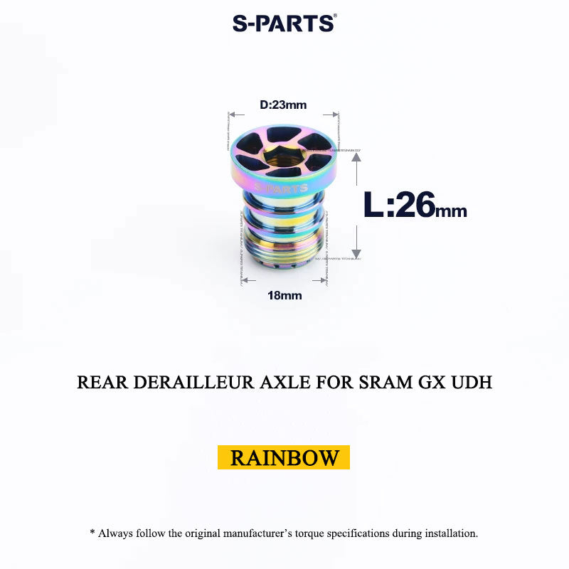 Titanium Rear Derailleur Axle for SRAM GX Eagle Transmission | M18x26mm