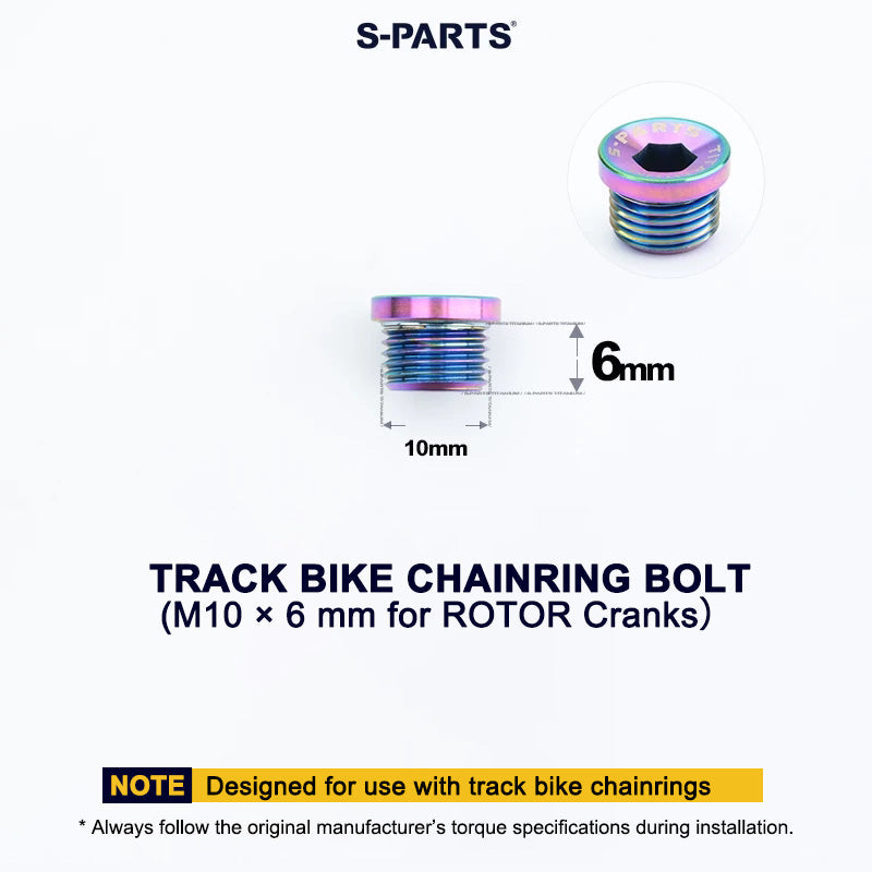 Titanium Track Bike Chainring Bolts M10 × 6 mm for ROTOR Cranks