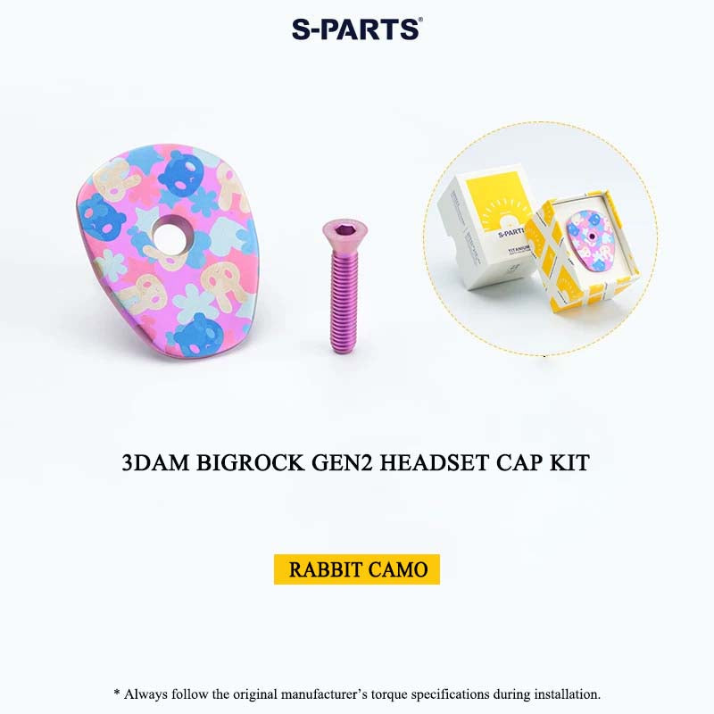 BIGROCK Gen 2 3DAM Titanium Headset Top Cap – 3D Printed Bicycle Cockpit Upgrade with Bolt
