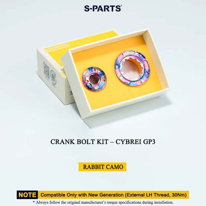 Titanium Crank Bolt & Self-Extracting Cap Kit for CYBREI GP3 (30Nm New Generation | LH Thread Compatible)