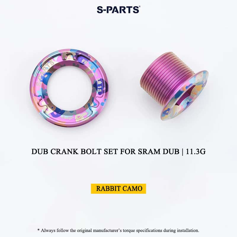 DUB Titanium Crank Arm Bolt & Self-Extracting Cap Set for SRAM DUB / Quarq / Force / Red | 11.3g Ultra-Light CNC Titanium