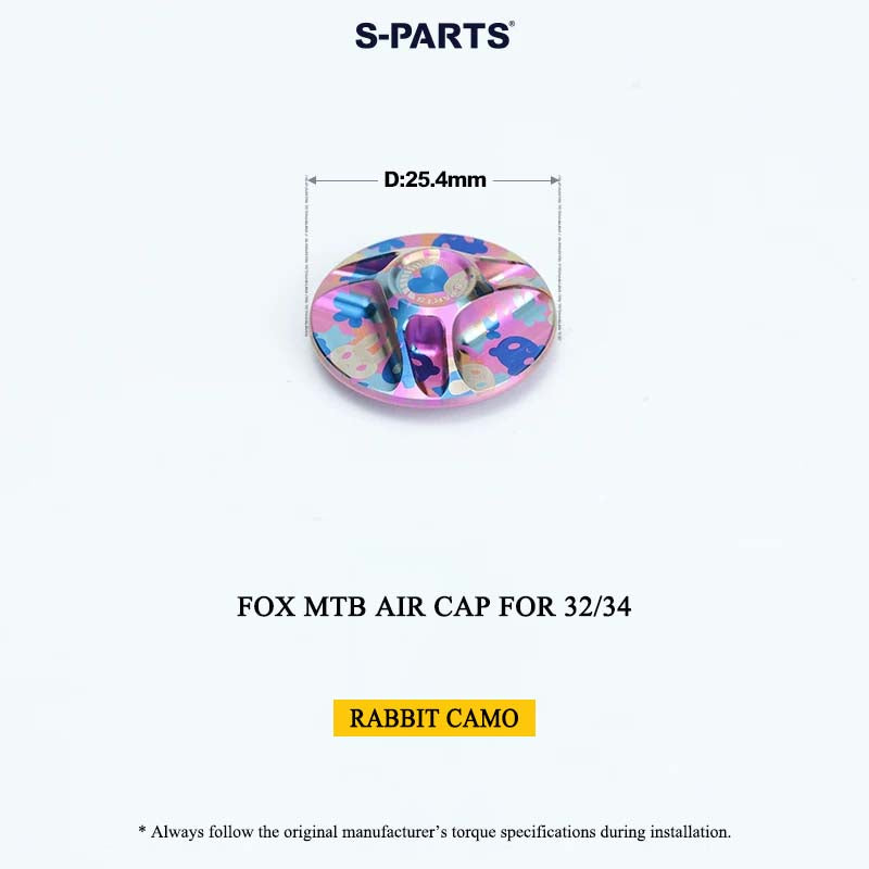 FOX MTB Titanium Air Cap for 32/34/36/38/40 & Thru Axle for 36/38 | Grade 5 Ti-6Al-4V