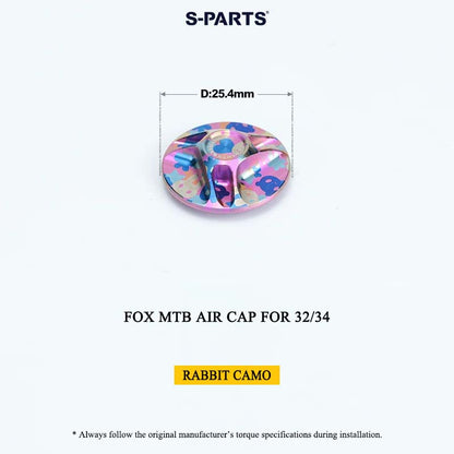 FOX MTB Titanium Air Cap for 32/34/36/38/40 & Thru Axle for 36/38 | Grade 5 Ti-6Al-4V
