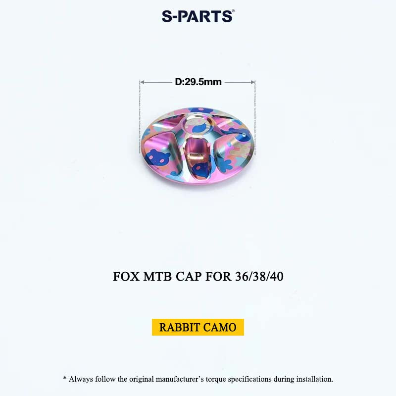 FOX MTB Titanium Air Cap for 32/34/36/38/40 & Thru Axle for 36/38 | Grade 5 Ti-6Al-4V