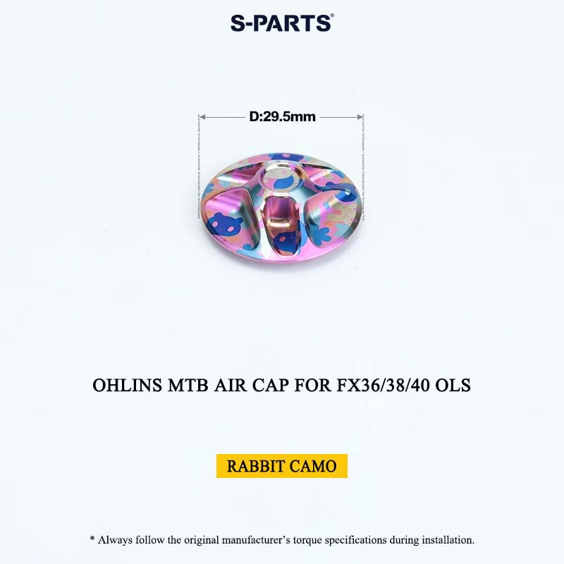 Ohlins MTB Titanium Air Cap for FX36/38/40 OLS & Thru Axle for RXF 38 | Grade 5 Ti-6Al-4V