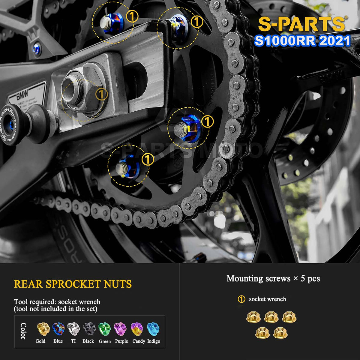 Grade 5 Titanium Bolts & Fasteners for 2021 BMW S1000RR