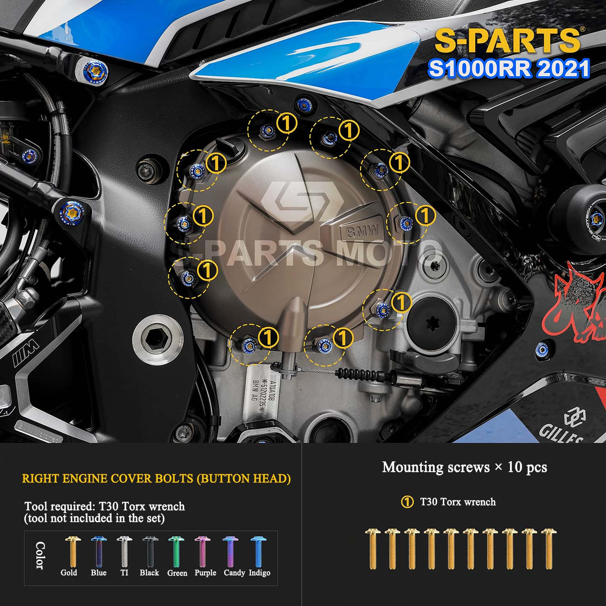 Grade 5 Titanium Bolts & Fasteners for 2021 BMW S1000RR