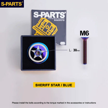 Titanium Stem Top Cap Set with M6x30 Bolt | Fits 1-1/8" Steerer (31.8mm Cap Outer Diameter)