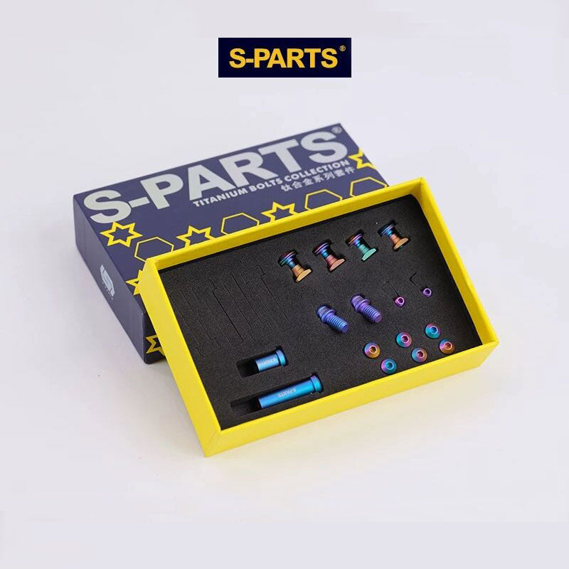 S-PARTS 16-Piece Titanium Bolt Upgrade Kit for Shimano Rim Brake Calipers