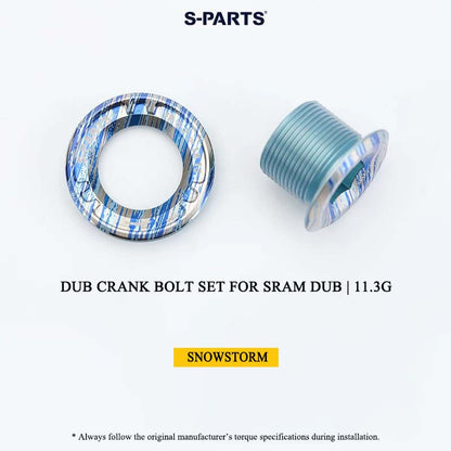 DUB Titanium Crank Arm Bolt & Self-Extracting Cap Set for SRAM DUB / Quarq / Force / Red | 11.3g Ultra-Light CNC Titanium