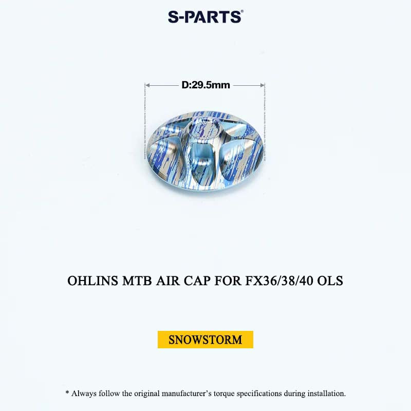 Ohlins MTB Titanium Air Cap for FX36/38/40 OLS & Thru Axle for RXF 38 | Grade 5 Ti-6Al-4V