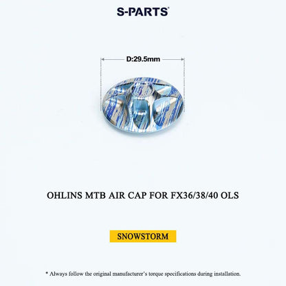 Ohlins MTB Titanium Air Cap for FX36/38/40 OLS & Thru Axle for RXF 38 | Grade 5 Ti-6Al-4V