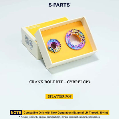 Titanium Crank Bolt & Self-Extracting Cap Kit for CYBREI GP3 (30Nm New Generation | LH Thread Compatible)