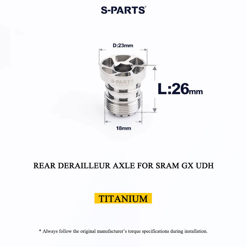 Titanium Rear Derailleur Axle for SRAM GX Eagle Transmission | M18x26mm