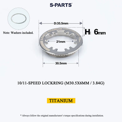 Grade 5 Titanium Cassette Lockring for Shimano & SRAM 10/11/12-Speed HG Freehubs