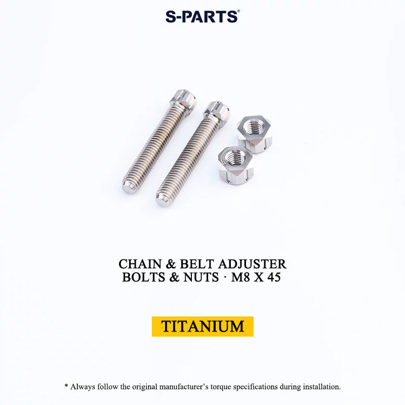 Grade 5 Titanium Chain/Belt Tensioner Adjuster Bolts and Nuts | M8×45 / M10×50