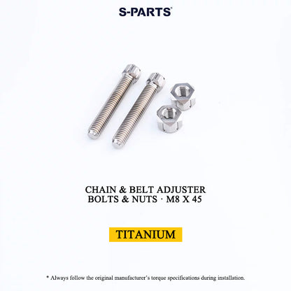 Grade 5 Titanium Chain/Belt Tensioner Adjuster Bolts and Nuts | M8×45 / M10×50