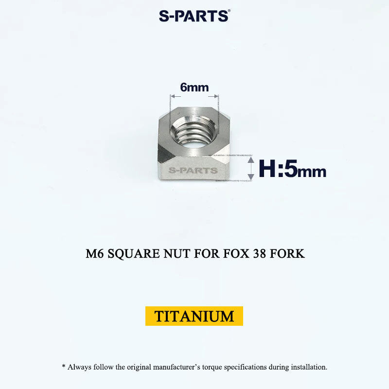 Grade 5 Titanium M6 Square Nut for FOX 38 Fork