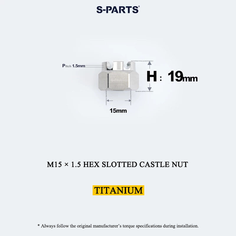 M15 × 1.5 Titanium Hex Slotted Castle Nut for Motorcycle & Automotive