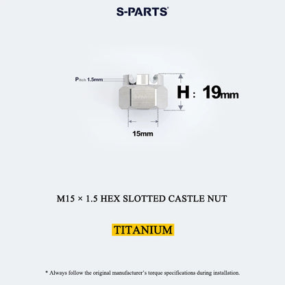 M15 × 1.5 Titanium Hex Slotted Castle Nut for Motorcycle & Automotive