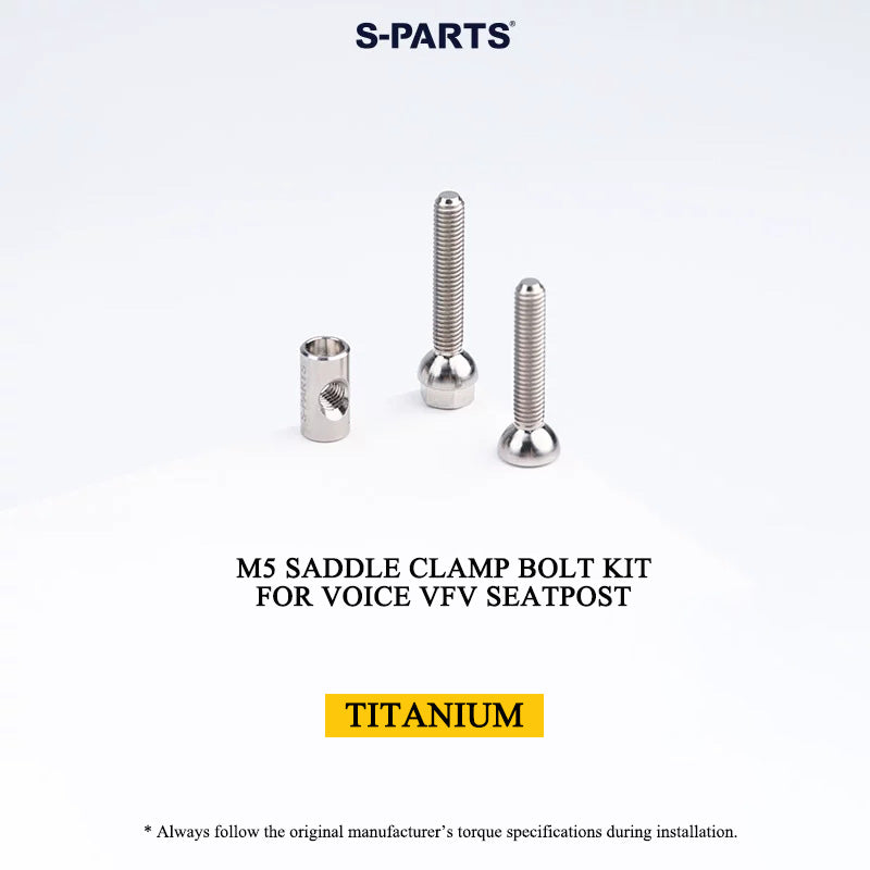 M5 Grade 5 Titanium Saddle Clamp Bolt Kit for VOICE VFV Seatpost, 3 pcs