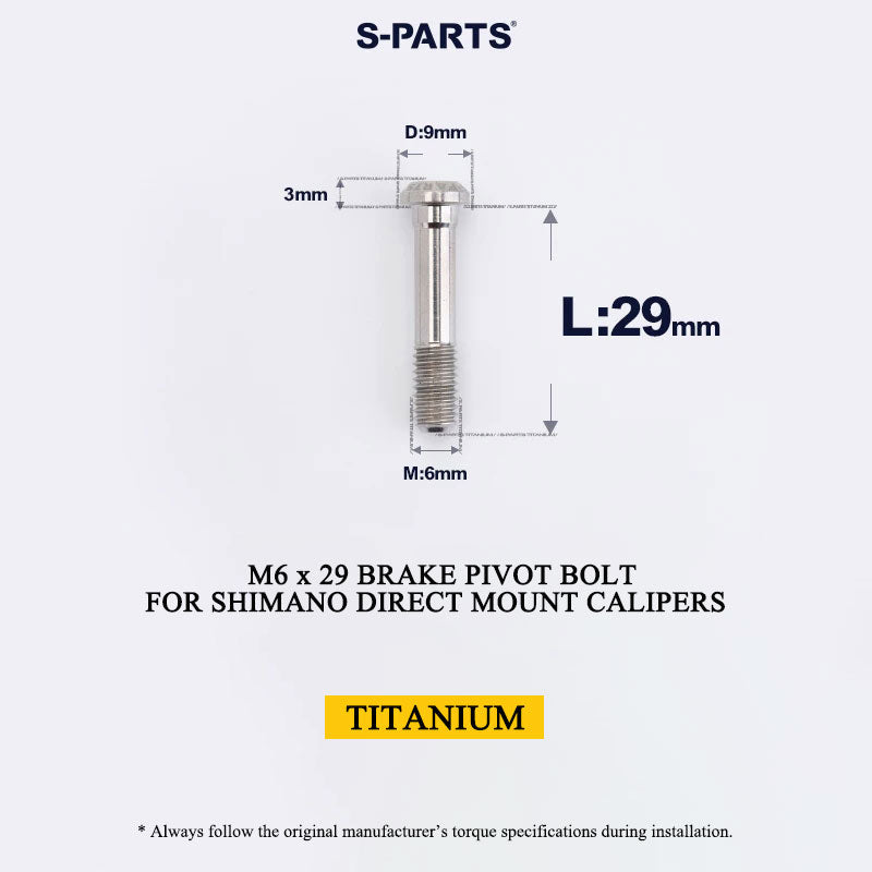 Titanium Pivot Bolt for Shimano Direct Mount Brake Calipers | M6