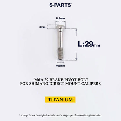 Titanium Pivot Bolt for Shimano Direct Mount Brake Calipers | M6