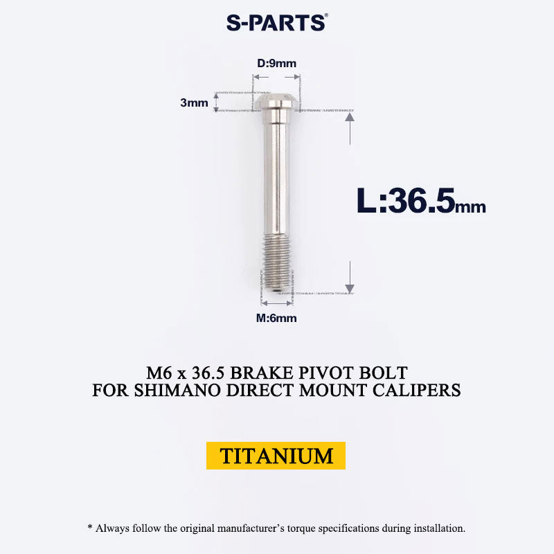 Titanium Pivot Bolt for Shimano Direct Mount Brake Calipers | M6