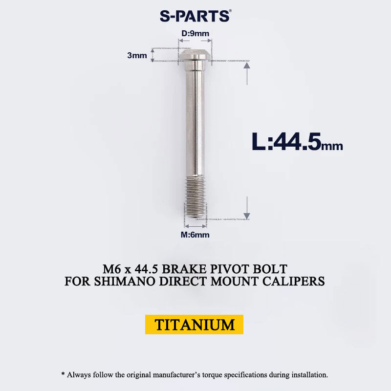 Titanium Pivot Bolt for Shimano Direct Mount Brake Calipers | M6