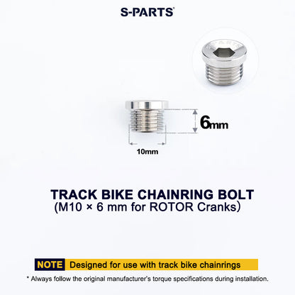 Titanium Track Bike Chainring Bolts M10 × 6 mm for ROTOR Cranks