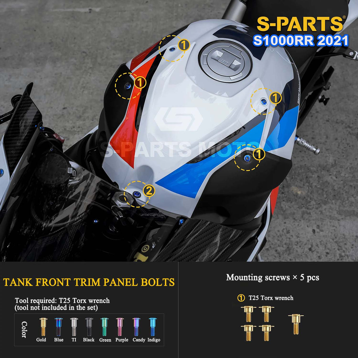 Grade 5 Titanium Bolts & Fasteners for 2021 BMW S1000RR