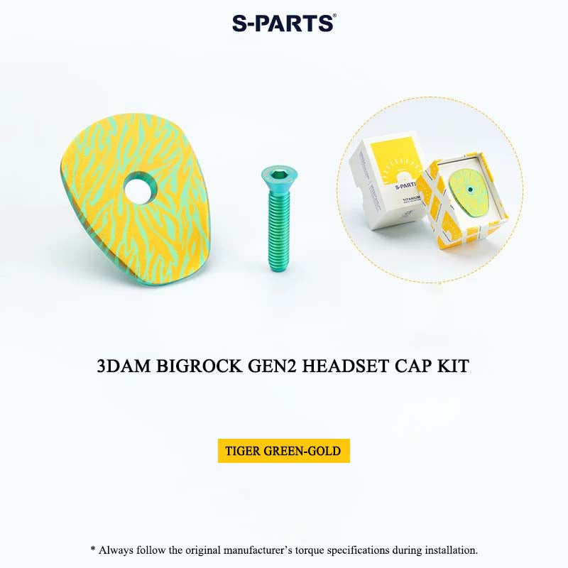 BIGROCK Gen 2 3DAM Titanium Headset Top Cap – 3D Printed Bicycle Cockpit Upgrade with Bolt