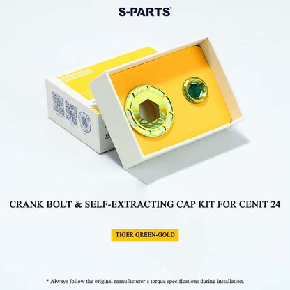 Titanium Crank Bolt & Self-Extracting Cap Kit for CENIT 24 Crankset | Grade 5 Ti-6Al-4V Upgrade